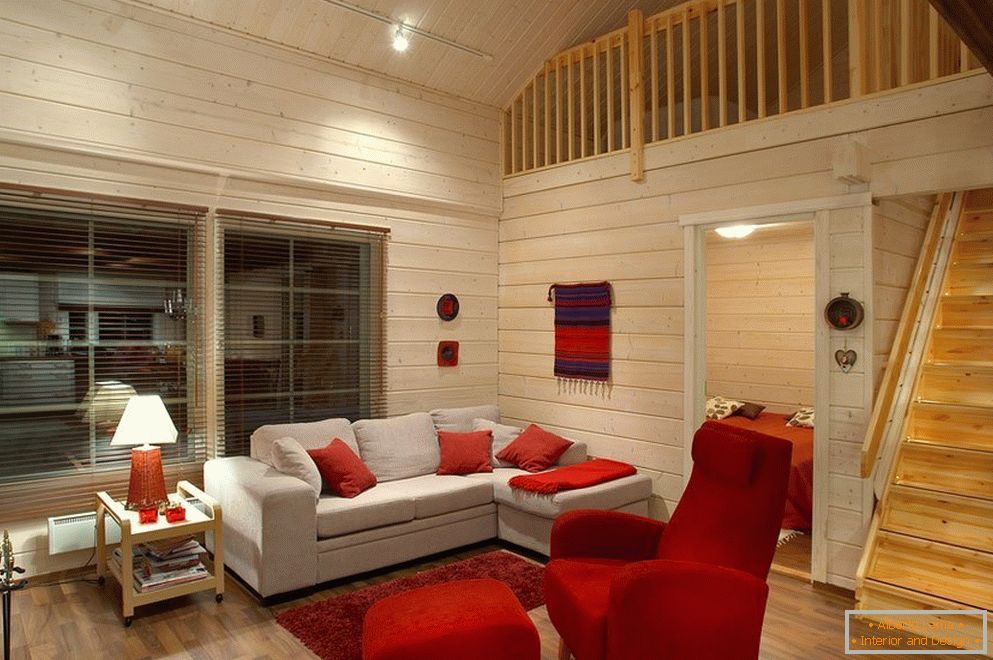 Interior of a house made of lumber