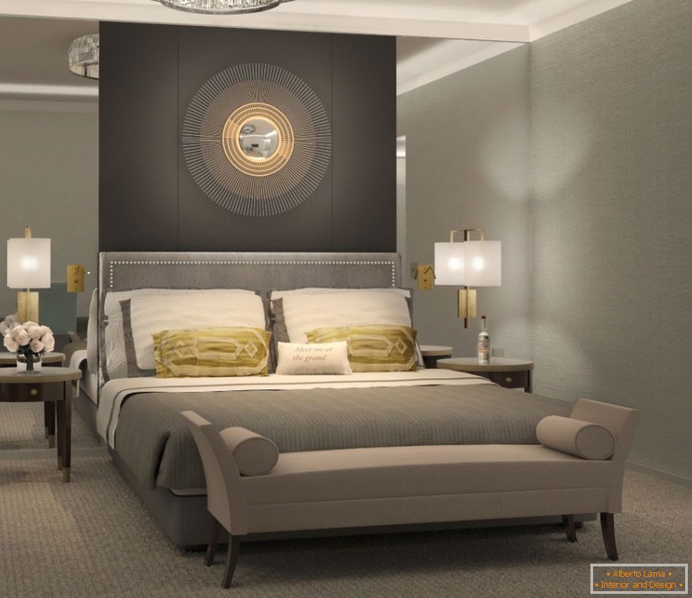 The layout of the guest room