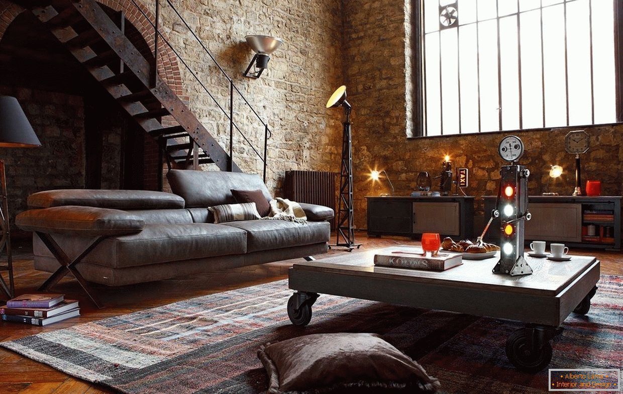 Living room in loft style