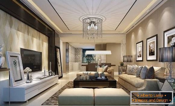 Modern living room in the style of luxury