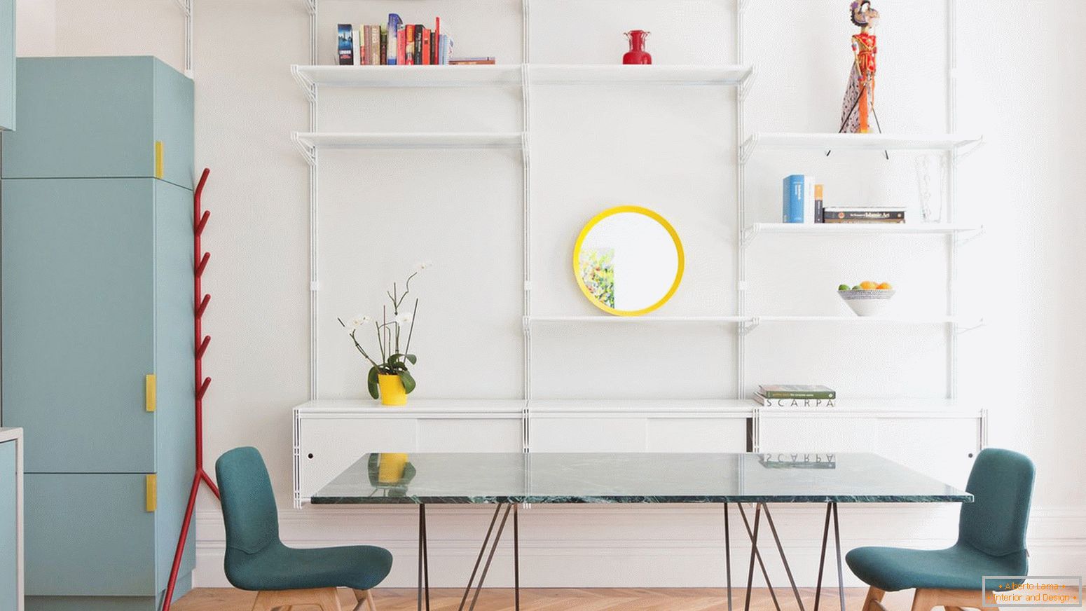 Interior of a compact apartment in London