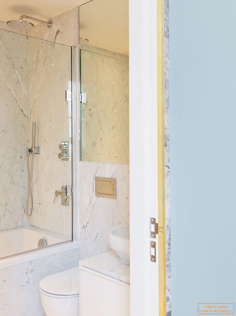 Marble in the bathroom interior