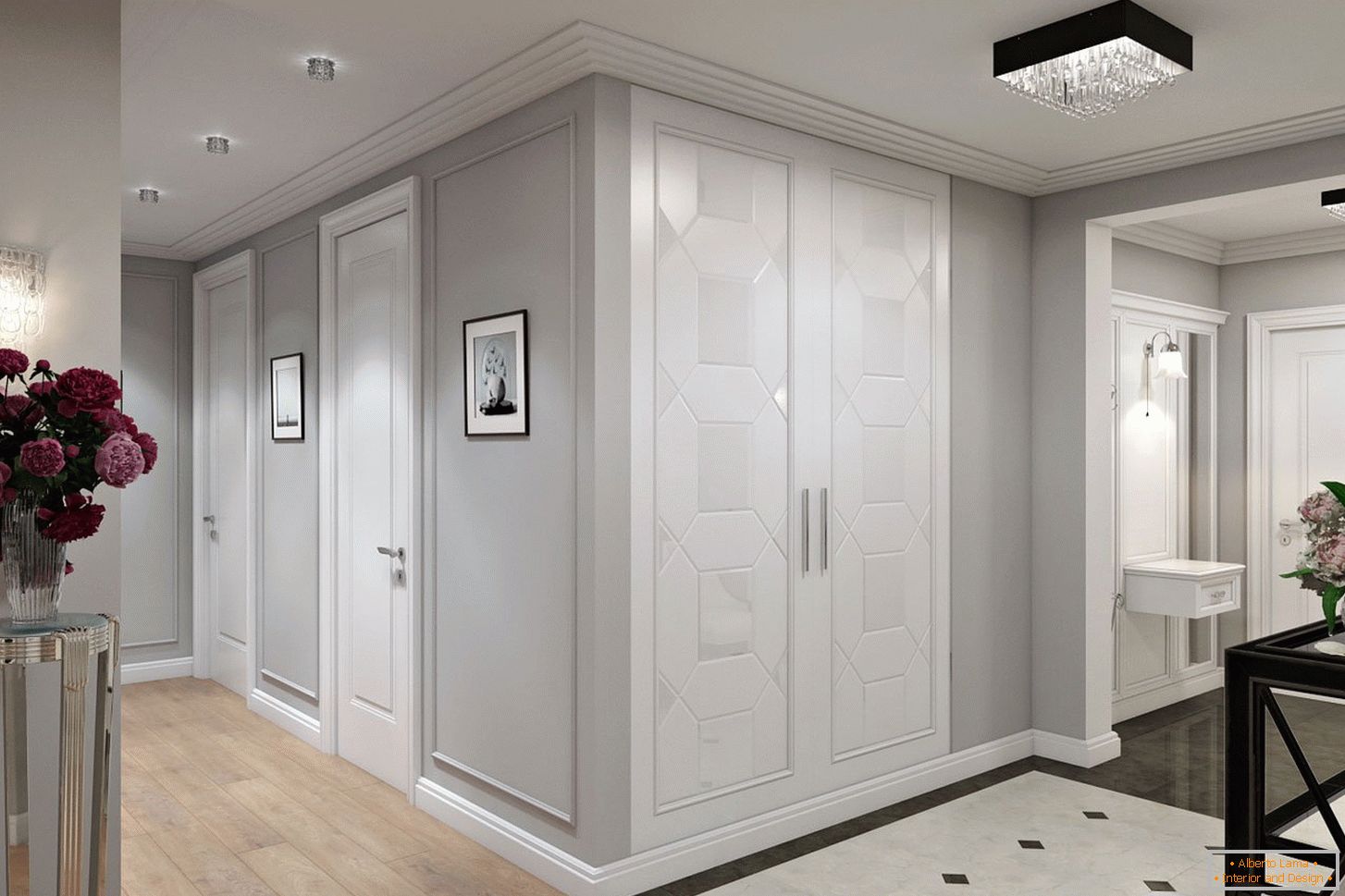 Gray-white anteroom