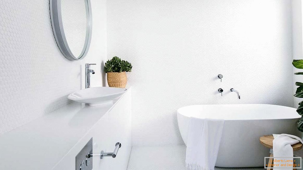 Bathroom design in white