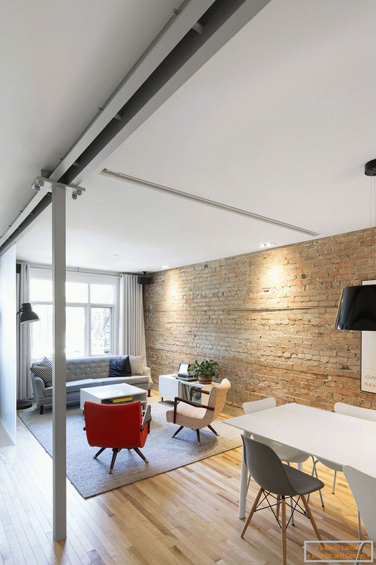Interior of a small loft style apartment