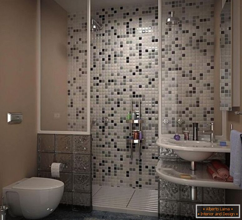 astounding-modern-small-bathroom-ideas-with-grey-mosaic-tile-open-shower-wall-design-ideas