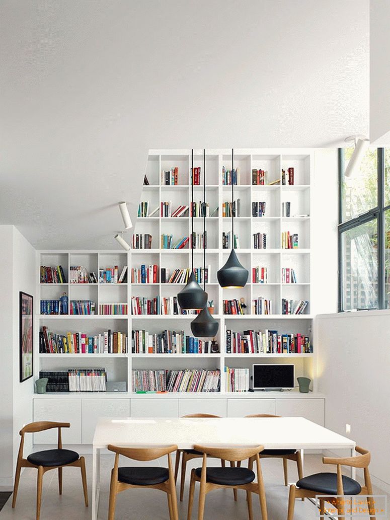 Interior of a small house in white color