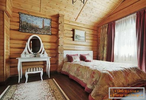 bedroom interior in a wooden house, photo 38