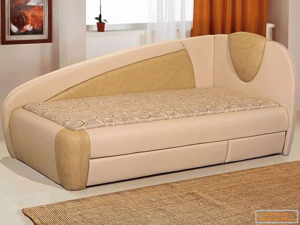 Sofa bed in light skin