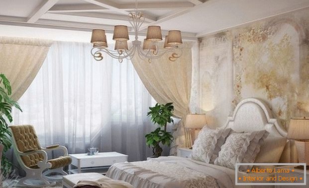French style in the interior of the bedroom
