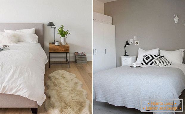 design of a Scandinavian bedroom