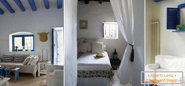 design of a bedroom in the Mediterranean style