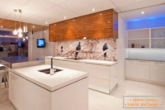 White interior in high-tech style - kitchen photo