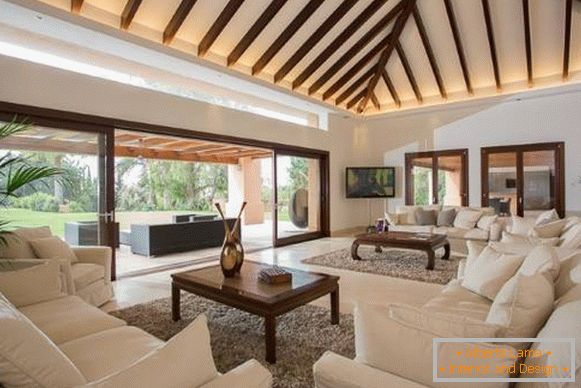 White living room in high tech style in a private house