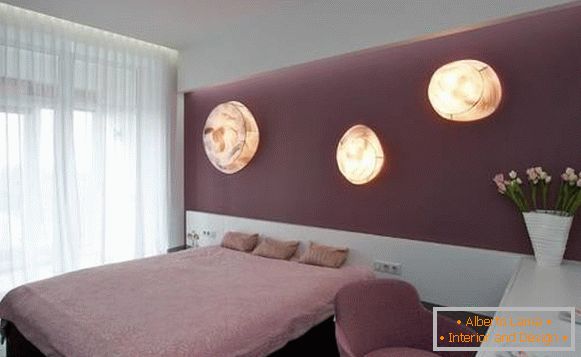 High-tech style - photo curtains in the bedroom