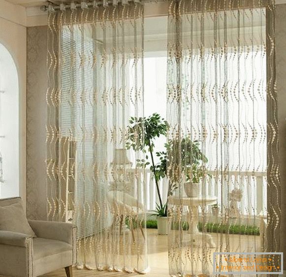 Apartment in high-tech style - photo curtains