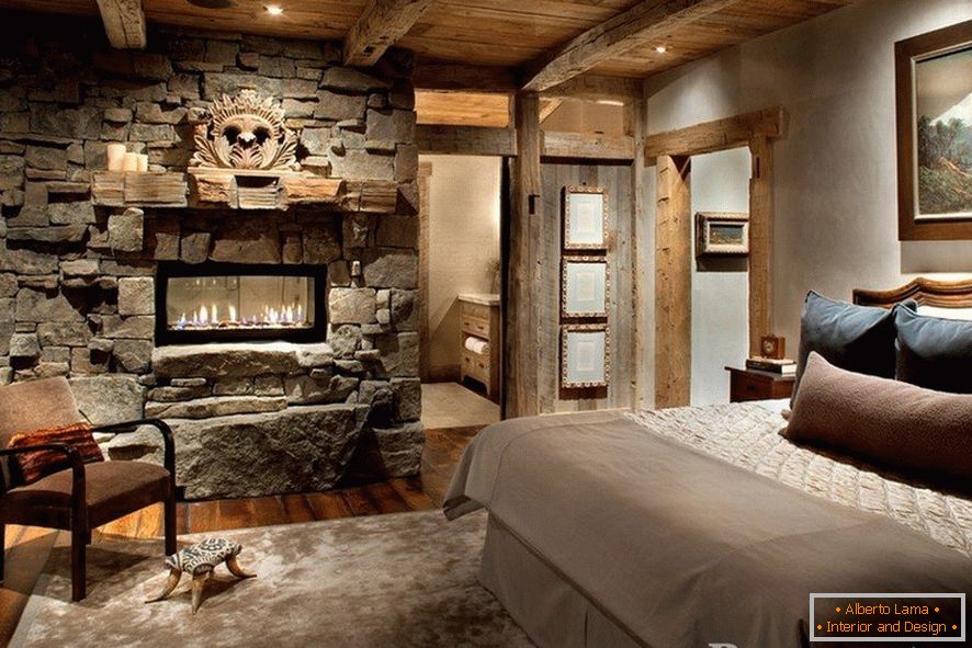 Bedroom in chalet style