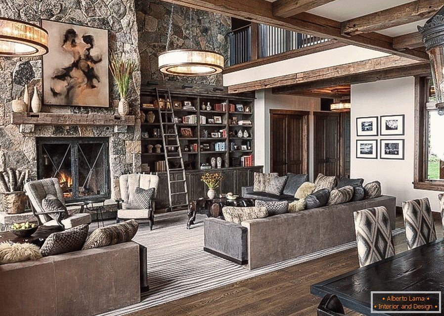 Living room in chalet style