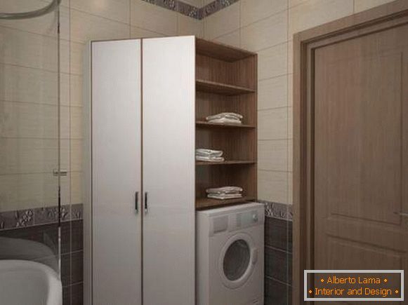 design of a bathroom in a hruschevka with a washing machine, photo 16