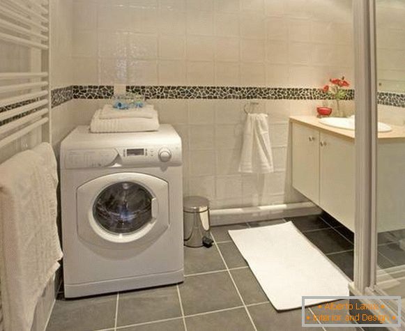 design of a bathroom with a washing machine, photo 19