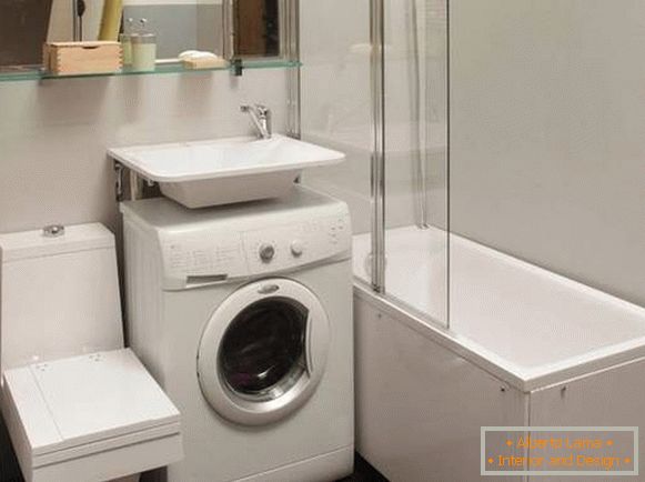 washing machine in bathroom design, photo 4