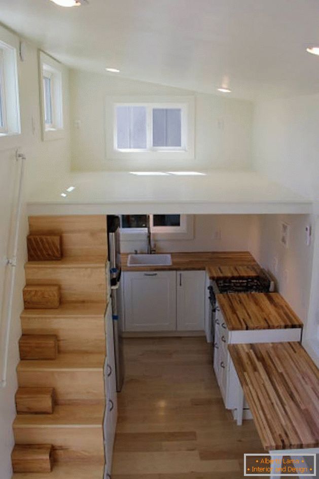 Small kitchen in a two-story house