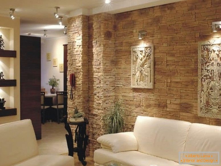 Application of artificial stone in the apartment