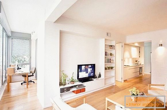 Design of a small apartment in light colors