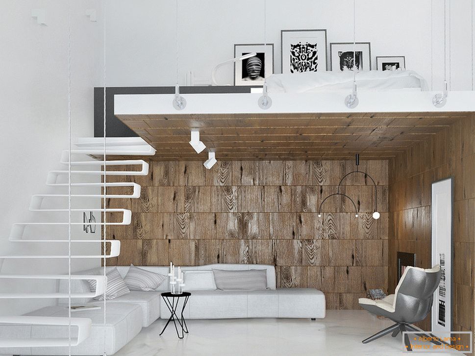 Studio apartment in minimalist style