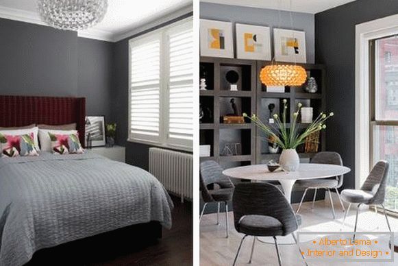 A beautiful combination of gray in the interior with other tones
