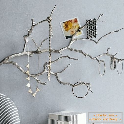 Silver-plated branch for jewelry 