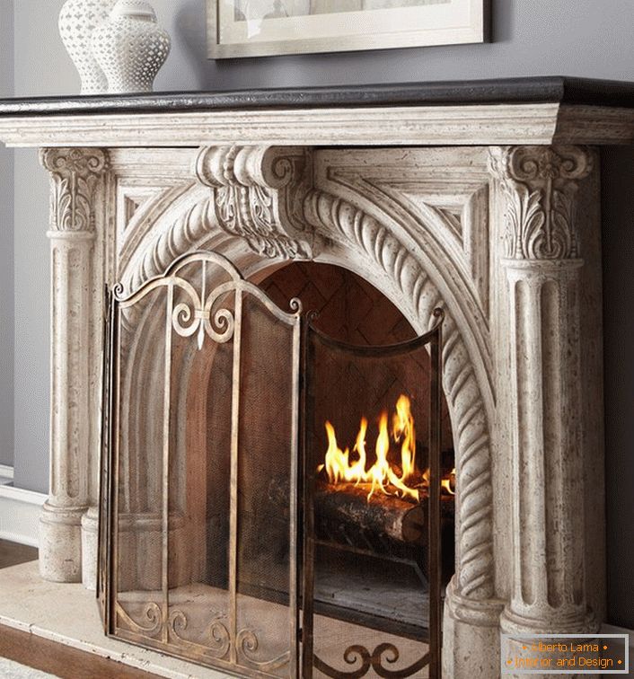 Embossed stucco for the fireplace - the best decoration of the fireplace panel. A stylish element of the interior makes the situation presentable and memorable.