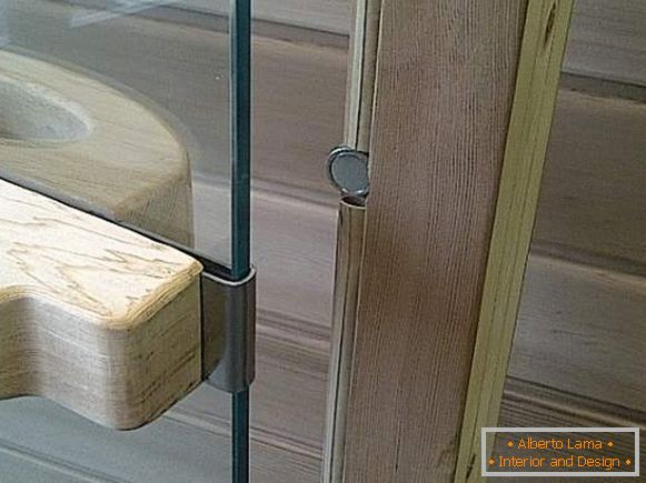 Fittings for glass doors in sauna - magnets