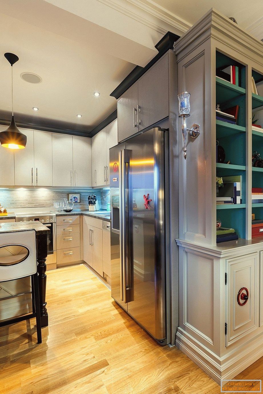 Built-in refrigerator in the kitchen