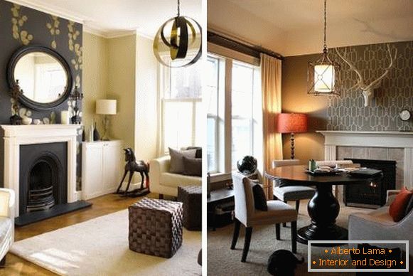 How to combine two kinds of wallpaper in niches and projections