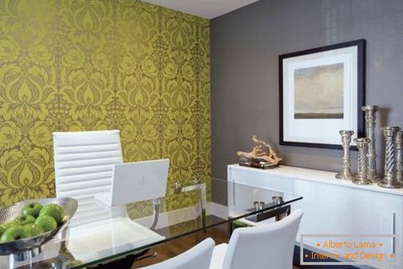 How to combine wallpaper with each other - photo of home office