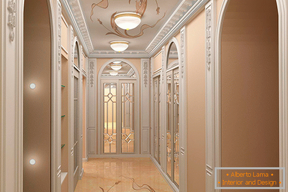 Beautiful gypsum products - stucco in the interior design on the photo
