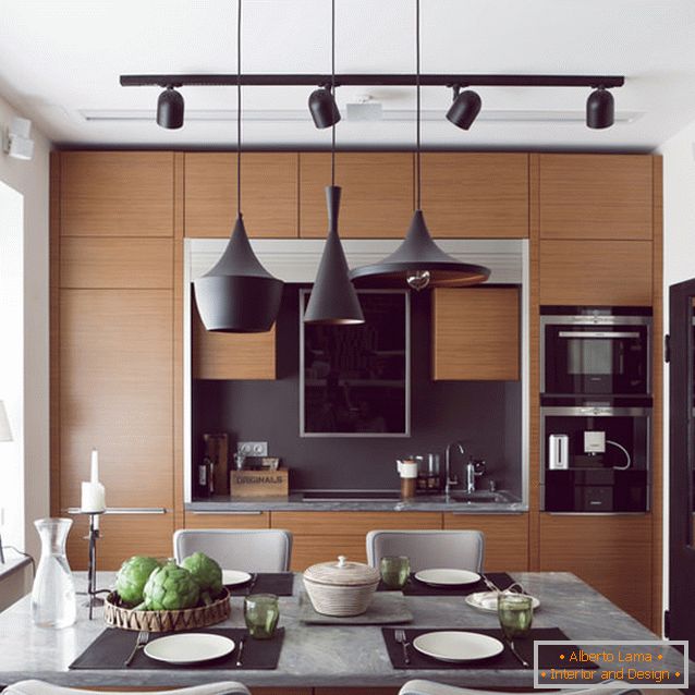 Dining room and kitchen area