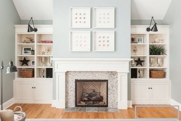 How to make a fireplace with your own hands in the apartment - photo of the living room