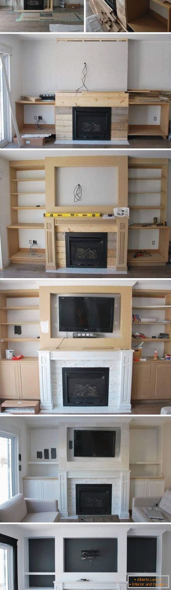 Furniture for a fireplace by yourself - step by step photo