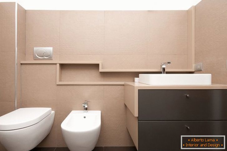 Interior design of a small bathroom
