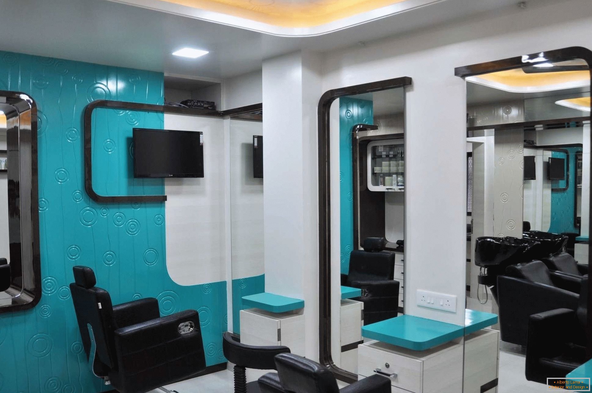 Stylish interior of a hairdresser