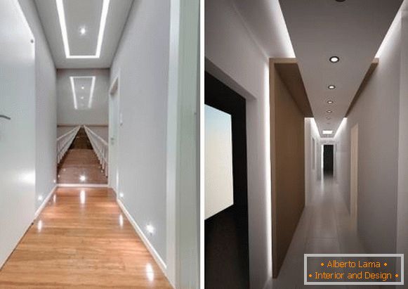 LED illumination of narrow corridor