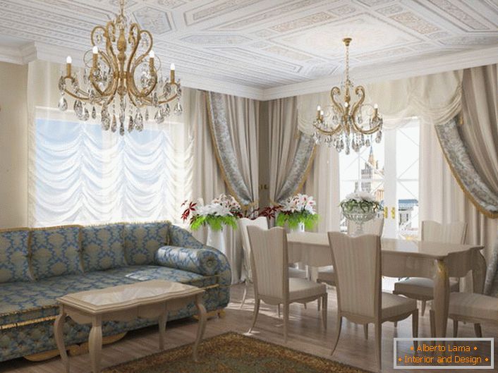 The living room in the Art Nouveau style will emphasize the exquisite taste of the owner of the home.
