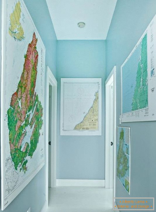 Room decoration by geographical maps