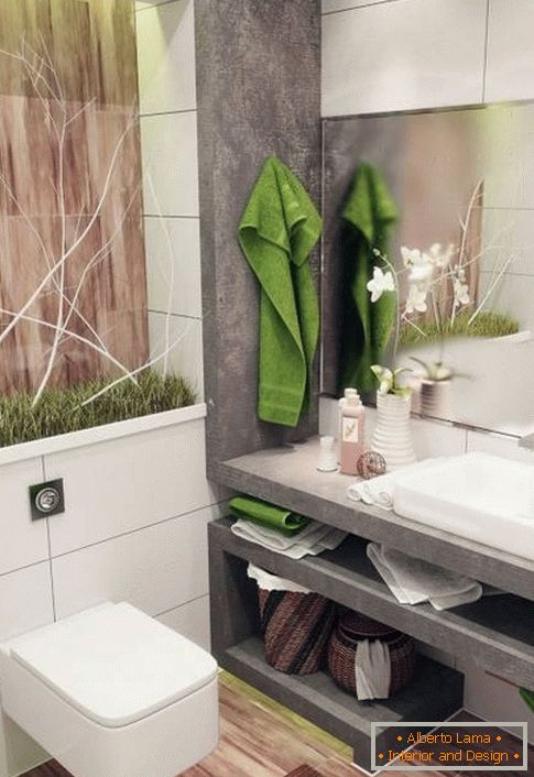 Green accents in the bathroom