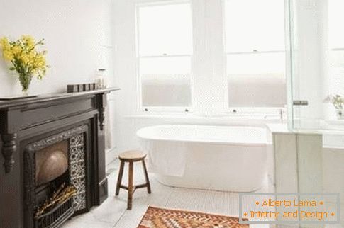 Fireplace in the bathroom