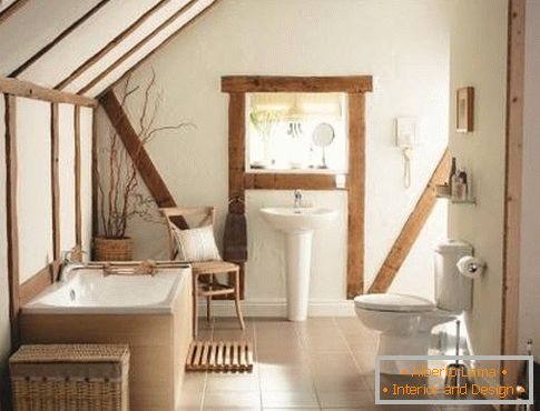 Bathroom design in rustic style