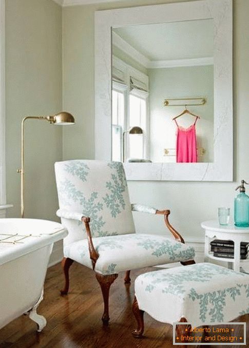 Armchair with ottoman for bathroom