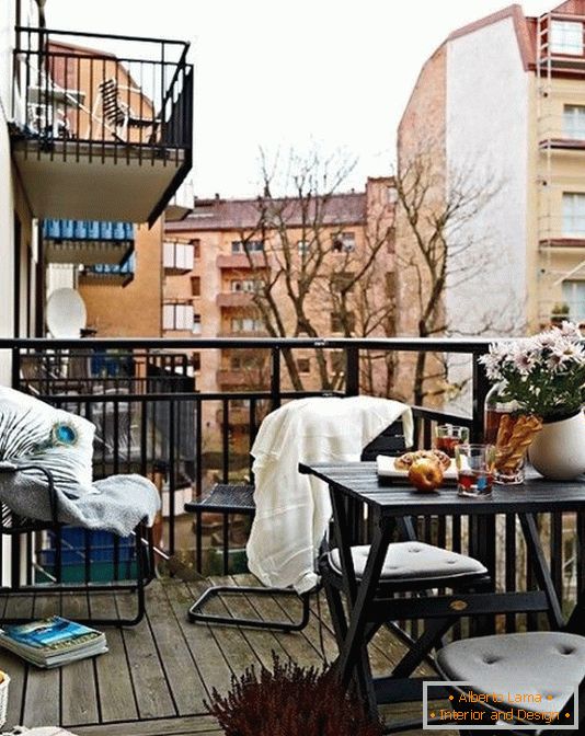 Cozy veranda on a small balcony